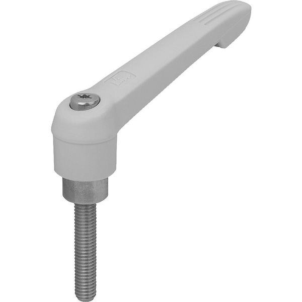 Adjustable Handle Size:3 M08X40, Plastic Gray Ral7035, Comp:Stainless Steel